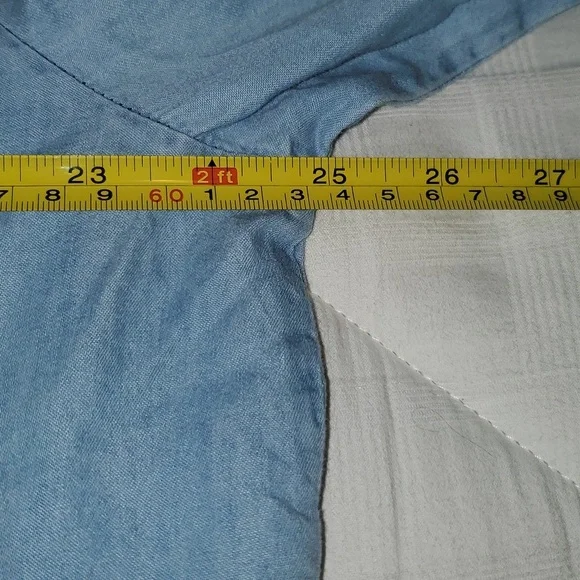 Crazy Train Lace and Denim Pearl Snap Button Up XL - Picture 10 of 11